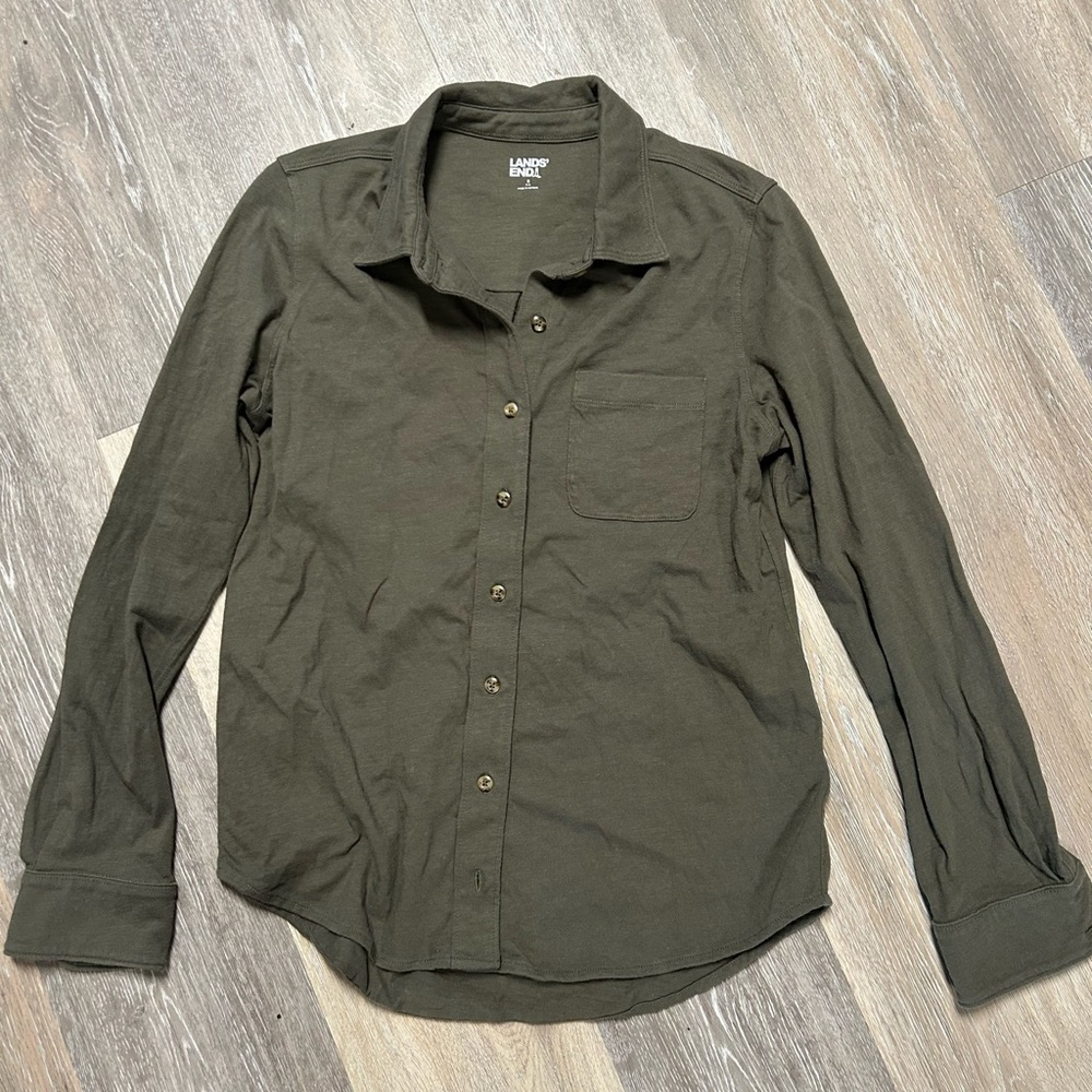 Lands' End Green Shirt